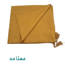 روسری نخی ساده طرح کندویی رنگ خردلی کد1-123