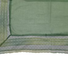 روسری نخی رنگ سبز دور گیپور سایز140 مناسب بهار و تابستان